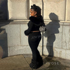 Hendrix Fluffy Rhinestone Lounge Set