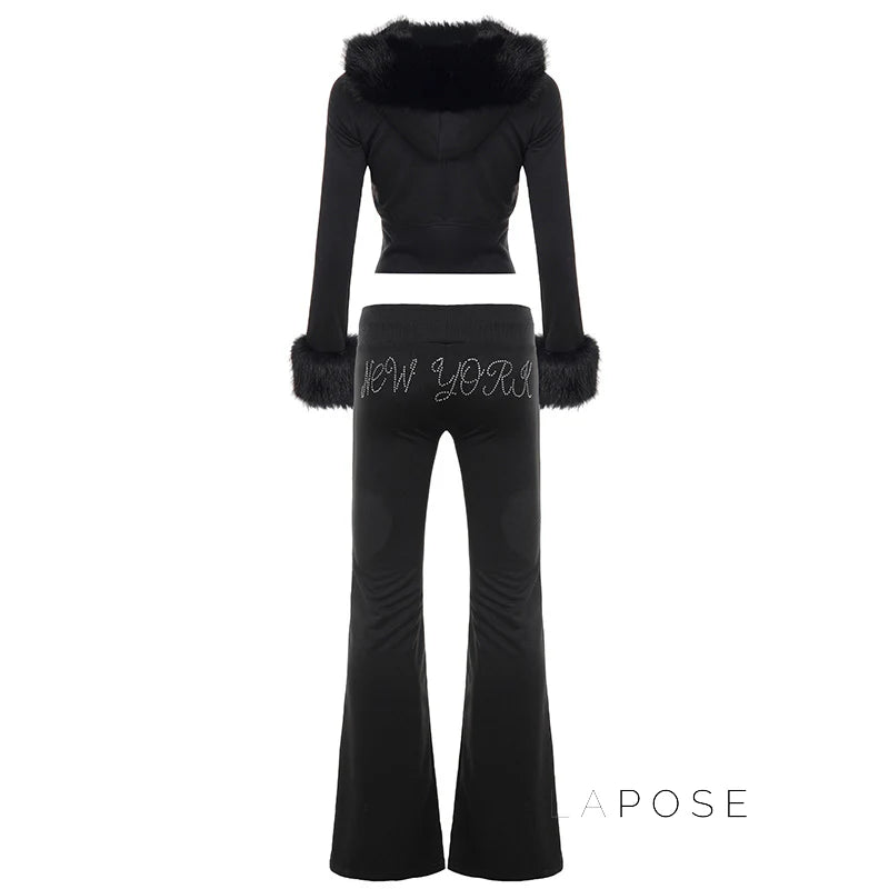 Hendrix Fluffy Rhinestone Lounge Set