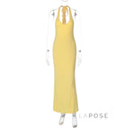 Holley Backless Halter Maxi Dress
