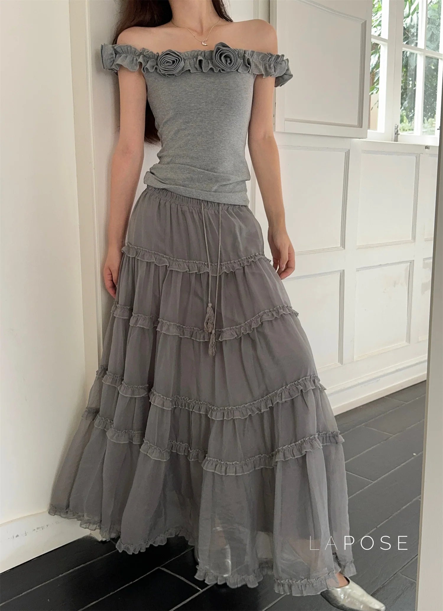 Inaaya Ruffle Maxi Skirt