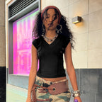 Ishika Fitted V-Neck Crop Top