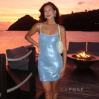 Issabella Blue Sequin Mini Dress