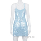 Issabella Blue Sequin Mini Dress