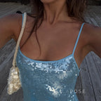 Issabella Blue Sequin Mini Dress