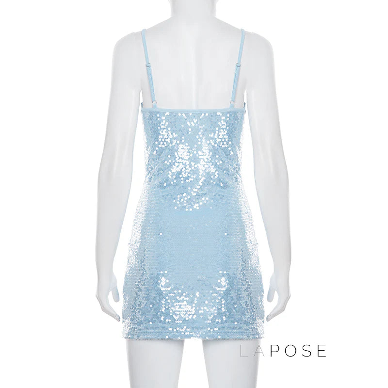 Issabella Blue Sequin Mini Dress