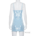 Issabella Blue Sequin Mini Dress