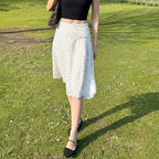 Izel Polka Dot Mesh Midi Skirt