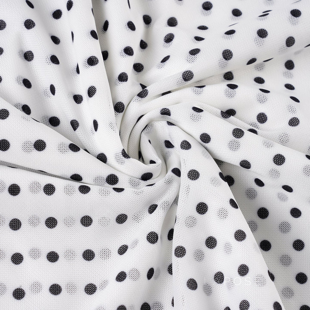Izel Polka Dot Mesh Midi Skirt