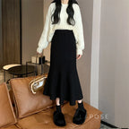 Janyla Knit Fishtail Skirt