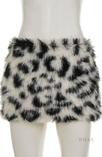 Jasmin Plush Leopard Mini Skirt