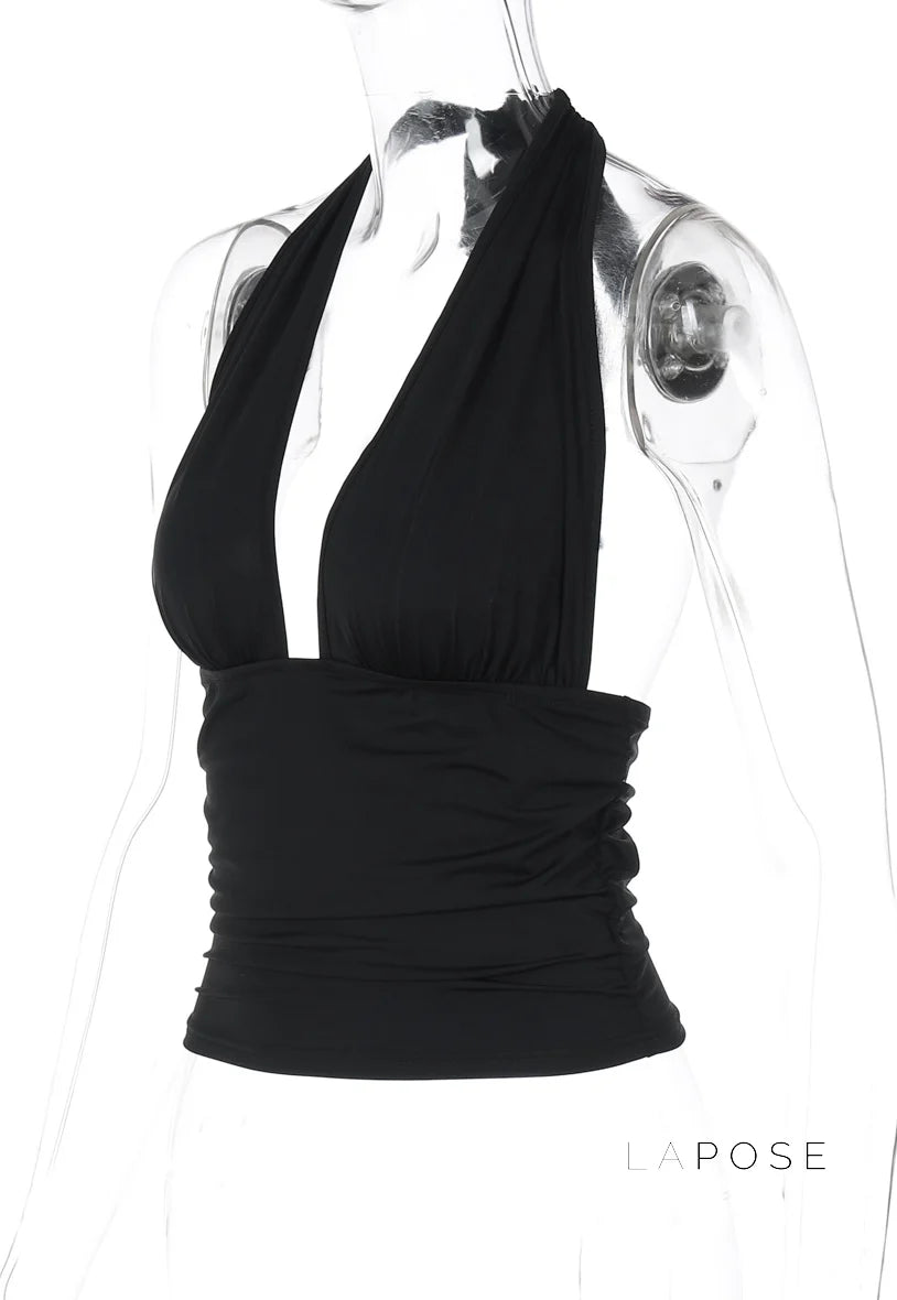 Jayana Deep Neck Halter Top