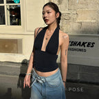Jayana Deep Neck Halter Top