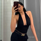 Jayana Deep Neck Halter Top