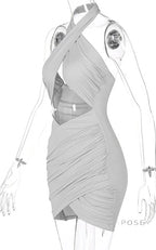 Jayani Halter Cut-Out Mini Dress
