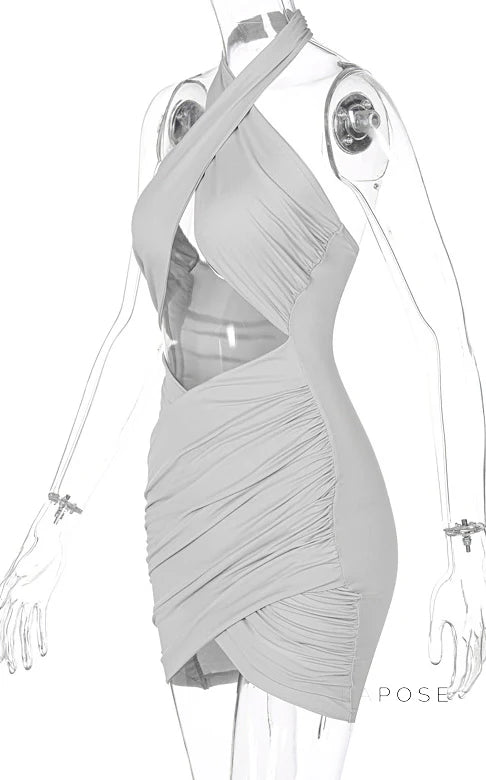 Jayani Halter Cut-Out Mini Dress