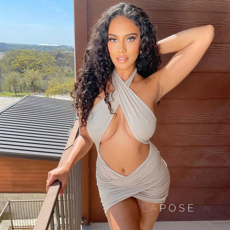 Jayani Halter Cut-Out Mini Dress