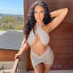Jayani Halter Cut-Out Mini Dress