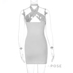 Jayani Halter Cut-Out Mini Dress