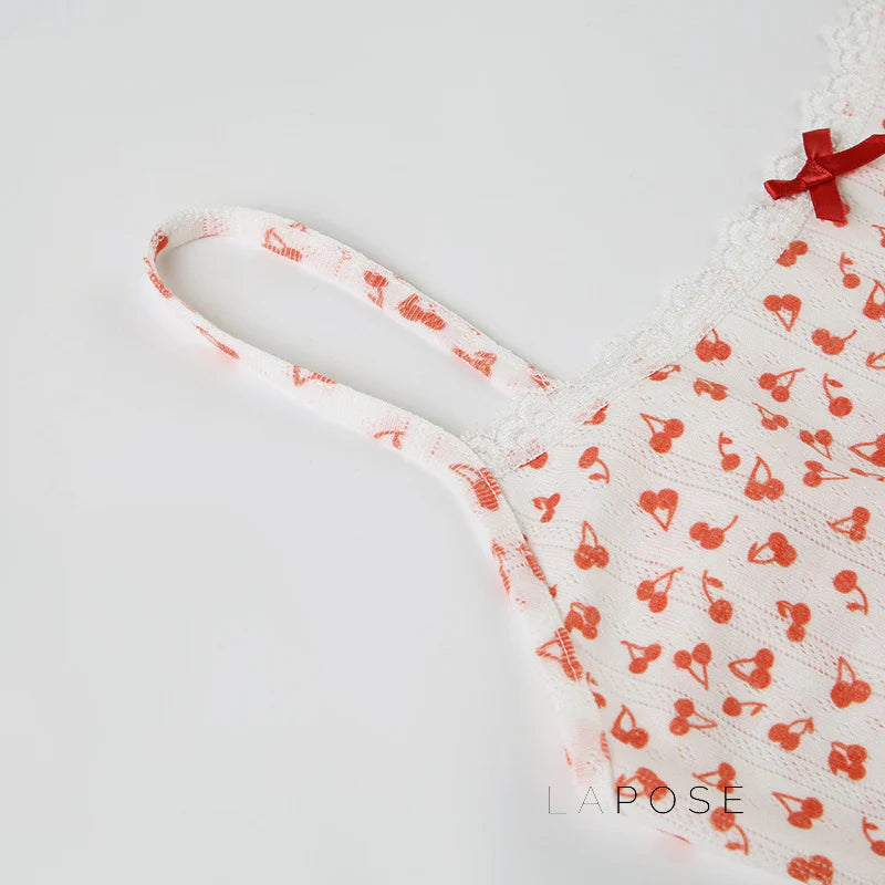 Jaycie Cherry Print Lounge Set