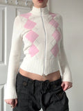 Jenesis Plaid Knit Cardigan