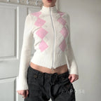 Jenesis Plaid Knit Cardigan