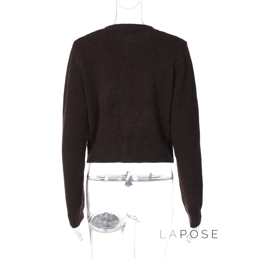 Jennah Coffee Knit Cardigan
