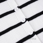 Joyanna Striped Cropped Knit Cardigan