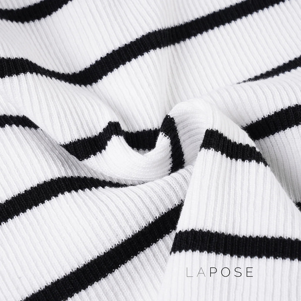Joyanna Striped Cropped Knit Cardigan