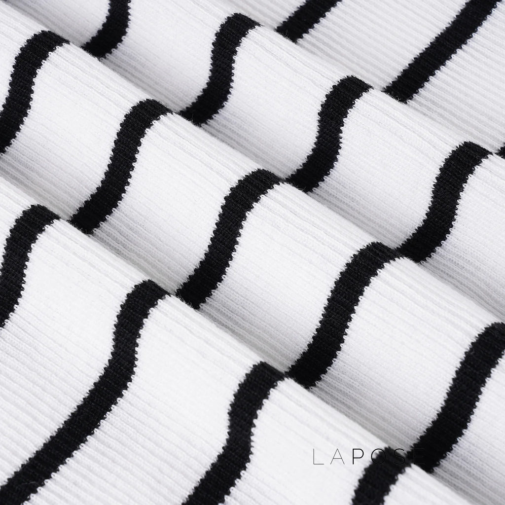 Joyanna Striped Cropped Knit Cardigan