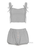 Kaeleigh Waffle Bows Shorts Set