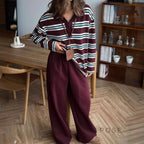 Kaelin Contrast Striped Knit Polo