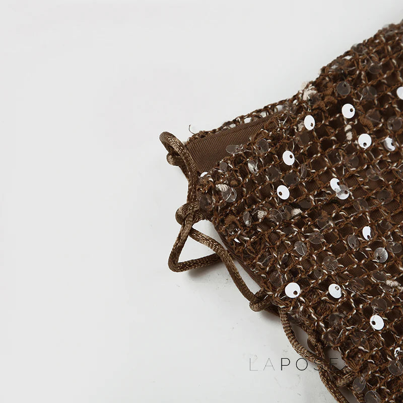 Kaidyn Sequin Crop Tube Top