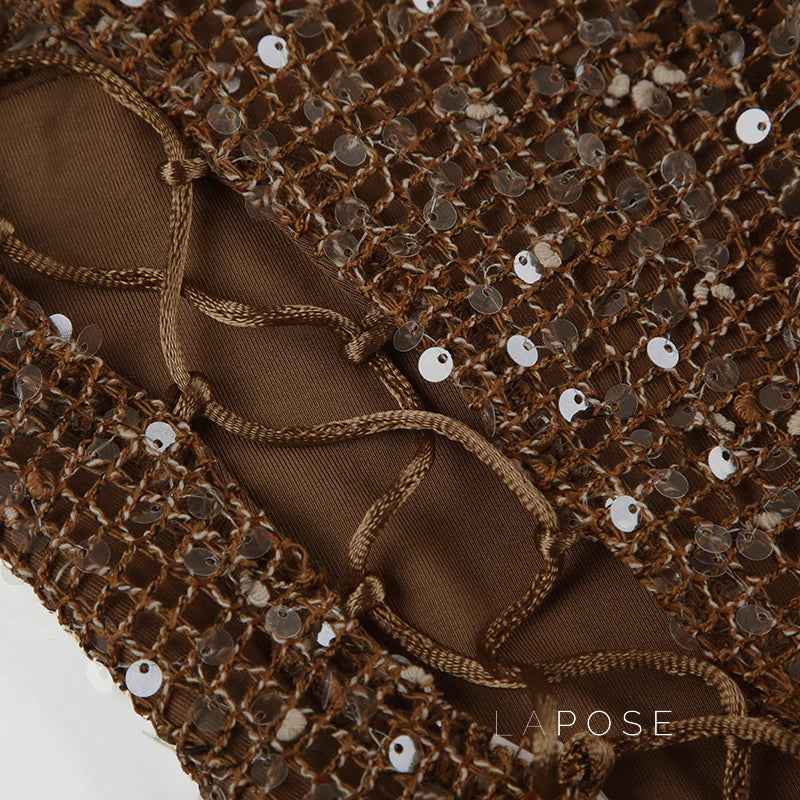 Kaidyn Sequin Crop Tube Top