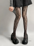 Kaleyah Sheer Lace Print Tights