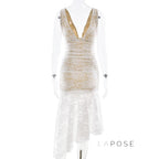 Kaliah Lace Ruched Asymmetric Dress