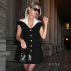 Kalilah Halter Contrast Mini Dress