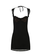 Kamiyah Lace Open Back Mini Dress