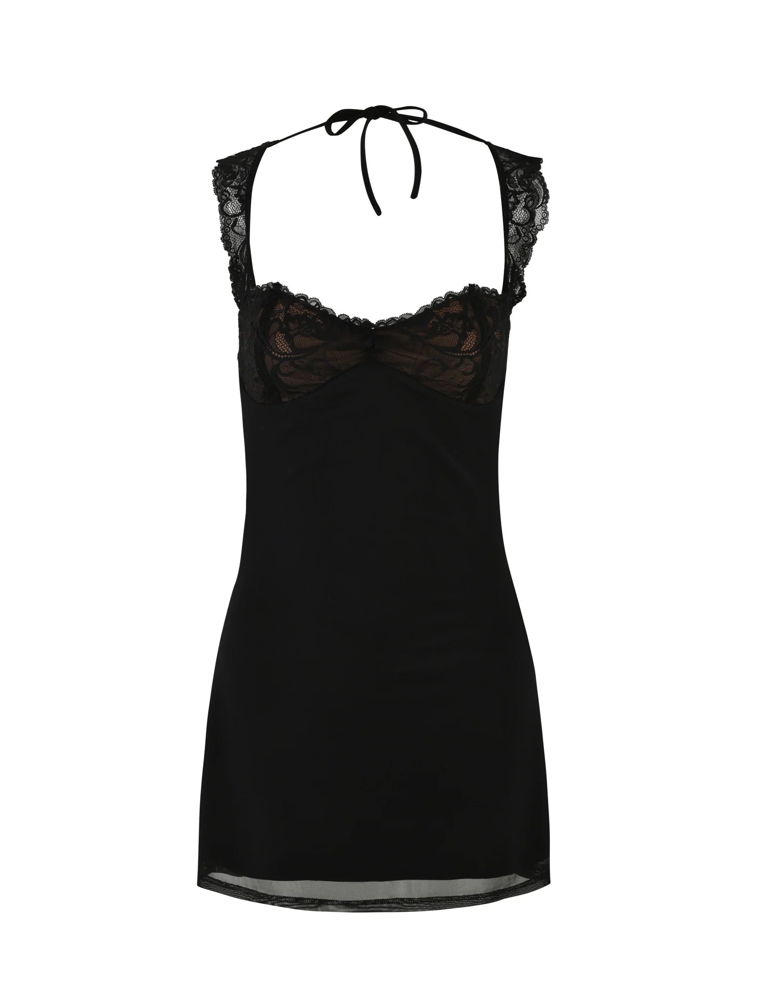 Kamiyah Lace Open Back Mini Dress