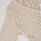 Karaline Ribbed Knit V-Neck Top