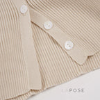 Karaline Ribbed Knit V-Neck Top