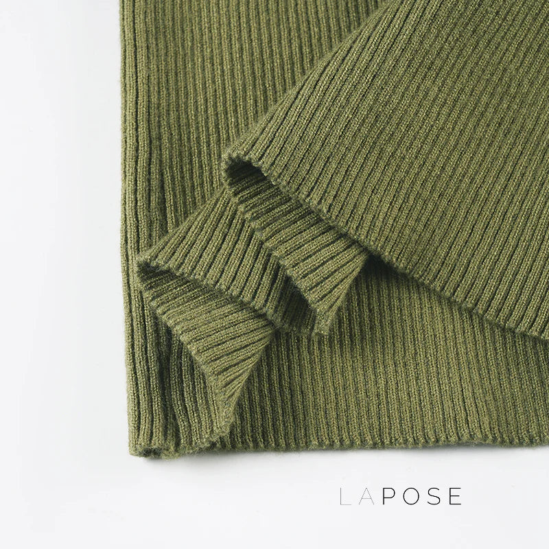 Karaline Ribbed Knit V-Neck Top