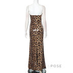 Karsen Leopard Print Tube Maxi Dress