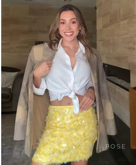 Kathia Sequin Mini Skirt