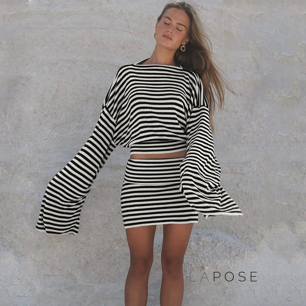 Kayden Striped Skirt Set