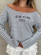 Kaylin Off Shoulder Striped Top