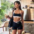 Kenda Contrast Halter Short Set