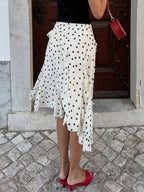 Kenzley Ruffled Patchwork Asymmetric Skirt