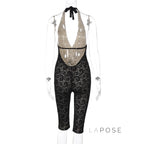 Khaliah Lace Halter Jumpsuit
