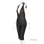 Khaliah Lace Halter Jumpsuit