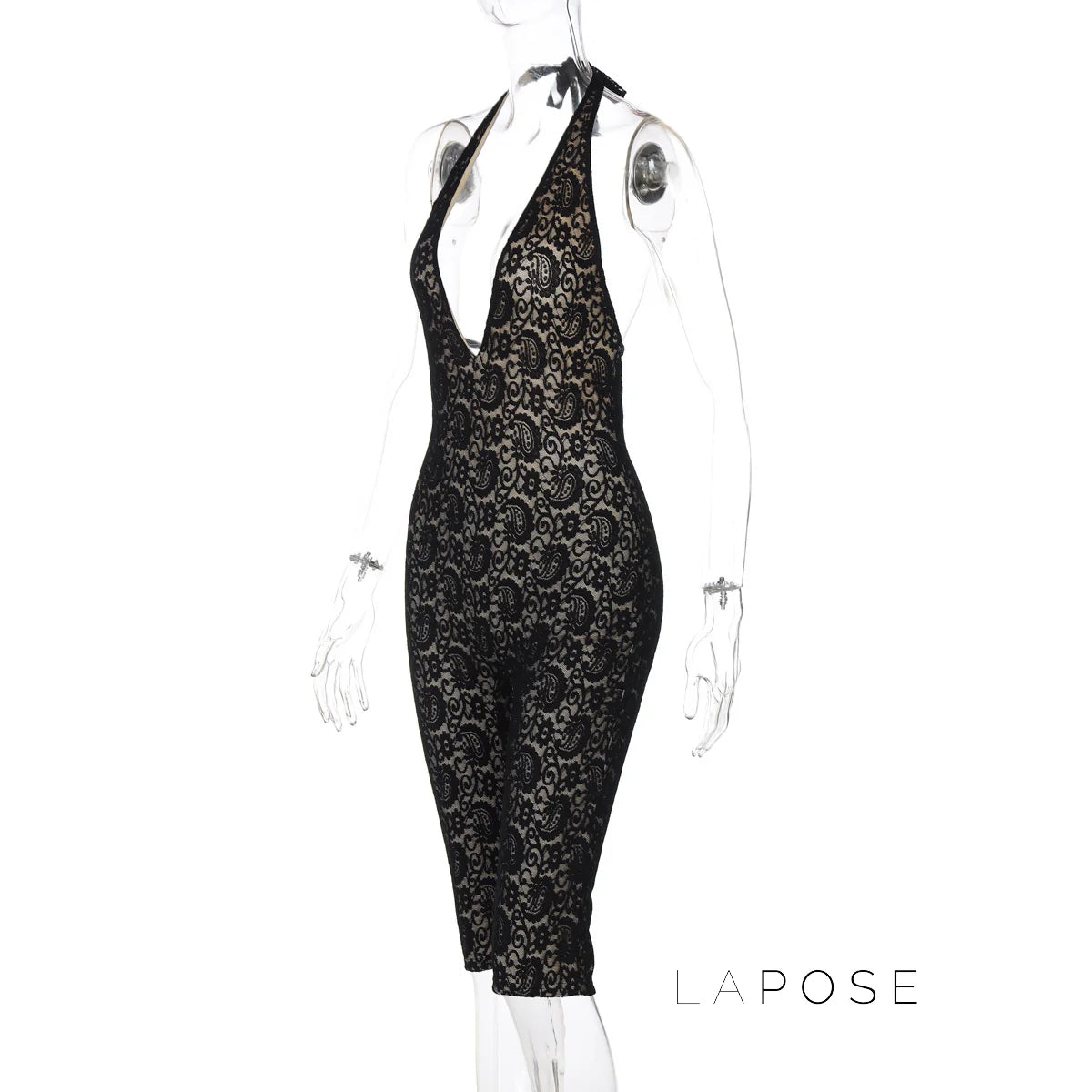Khaliah Lace Halter Jumpsuit
